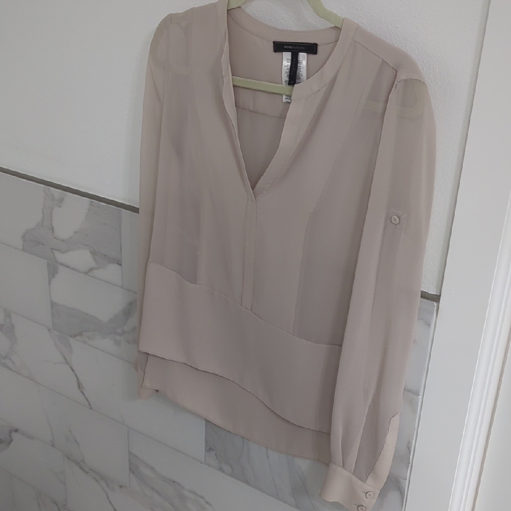 Bcbg Maxazaria Elegant Beige Blouse